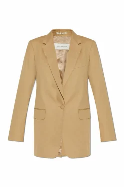 Dries Van Noten beżowy Bawełniana marynarka