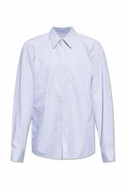 Dries Van Noten BIAŁY Koszula ze wzorem w prążki