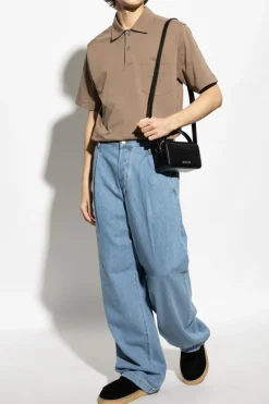 Dries Van Noten BRĄZOWY Bawełniane polo