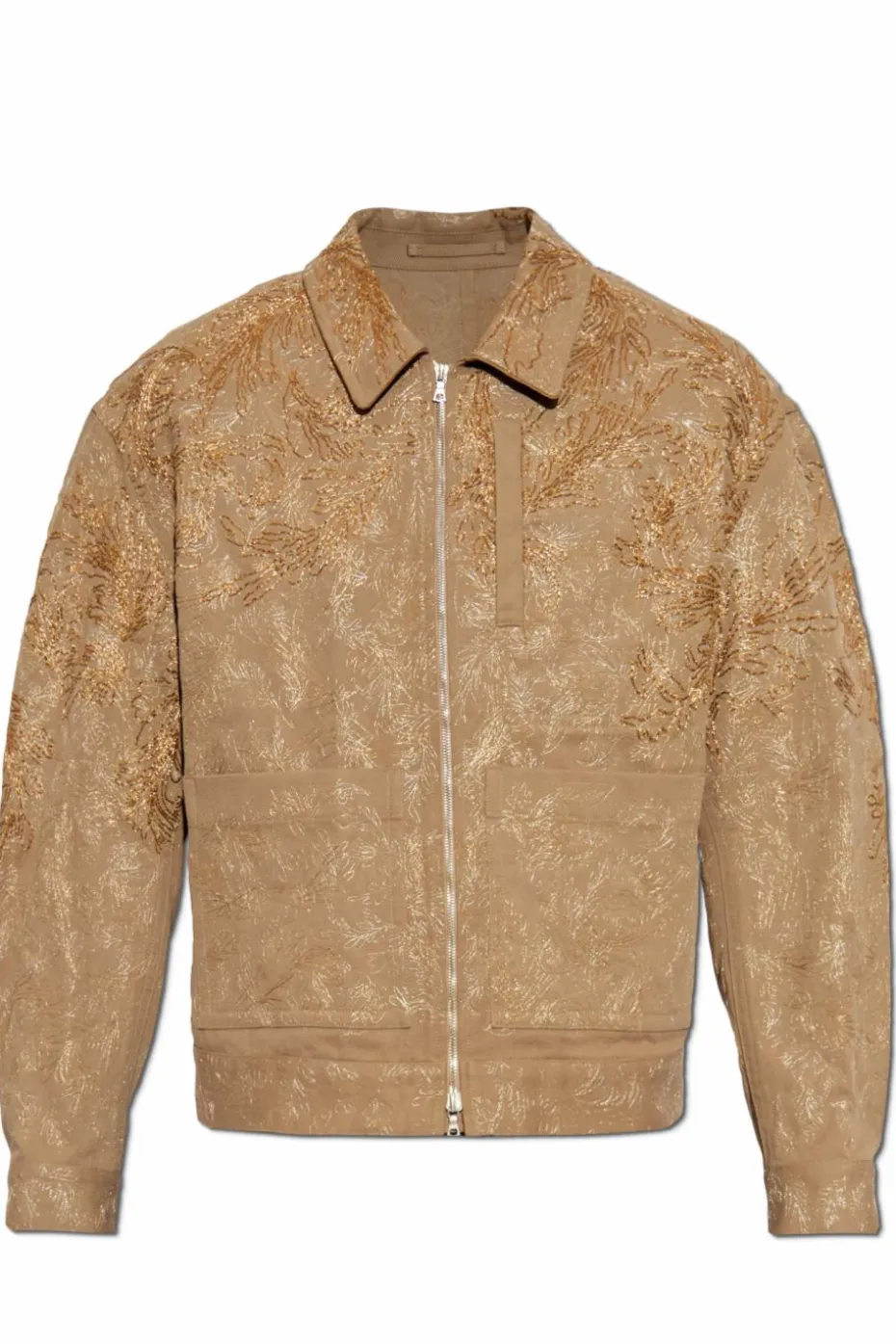 Dries Van Noten BRĄZOWY Kurtka z lureksową nicią