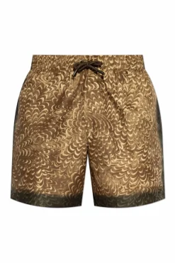 Dries Van Noten BRĄZOWY Szorty kąpielowe