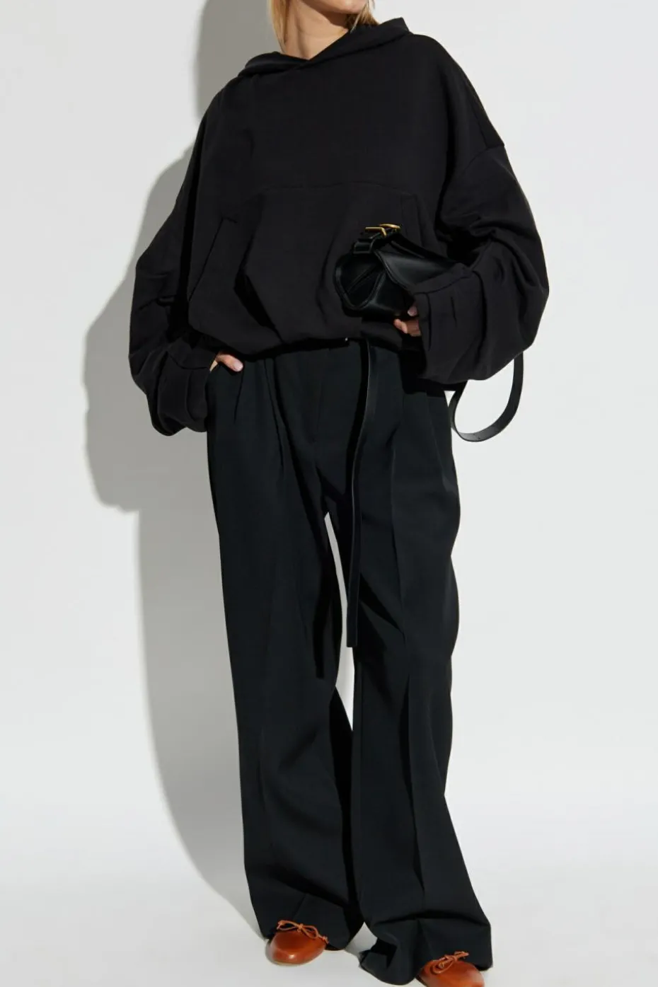 Dries Van Noten CZARNY Bluza z kapturem