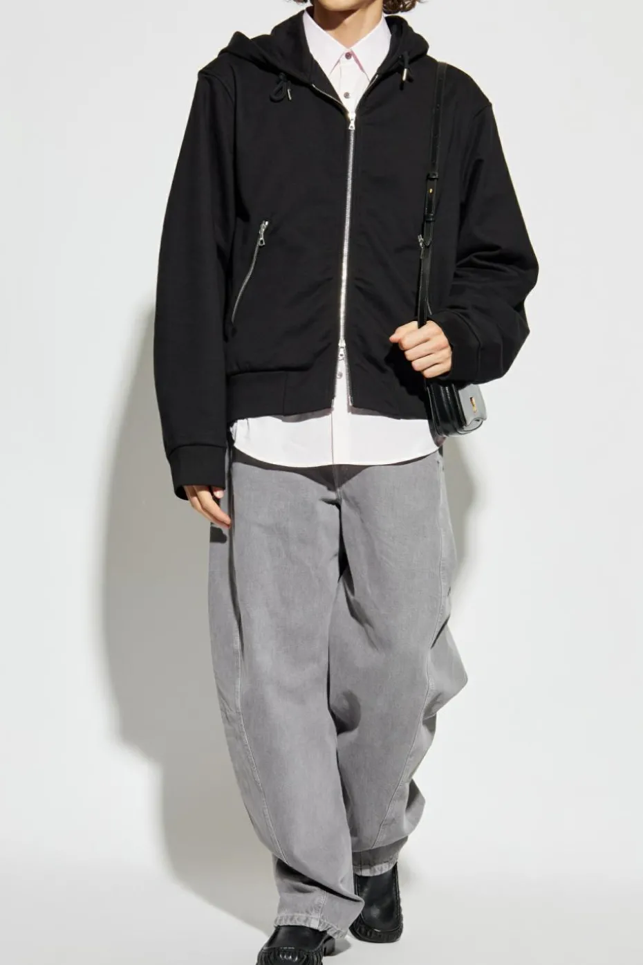 Dries Van Noten CZARNY Bluza z kapturem