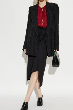 Dries Van Noten CZARNY Dwurzędowa marynarka