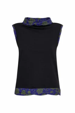 Dries Van Noten CZARNY Top ze stójką