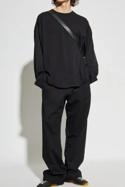 Dries Van Noten CZARNY T-shirt z okrągłym dekoltem