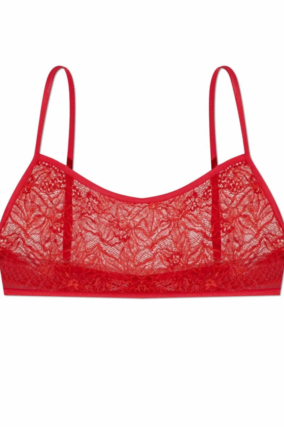 Dries Van Noten CZERWONY Koronkowy top