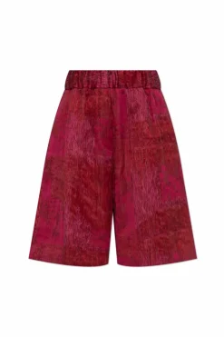 Dries Van Noten CZERWONY Szorty z kieszeniami