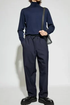 Dries Van Noten GRANATOWY Wełniany golf