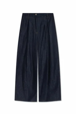 Dries Van Noten GRANATOWY Jeansy z szerokimi nogawkami