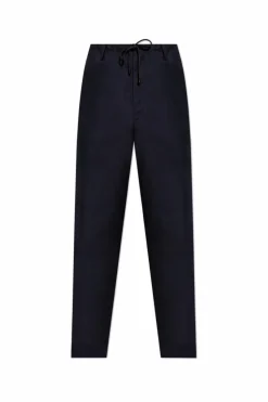 Dries Van Noten GRANATOWY Wełniane spodnie
