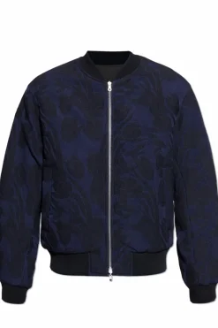 Dries Van Noten GRANATOWY Dwustronna kurtka `Volker` typu `bomber`