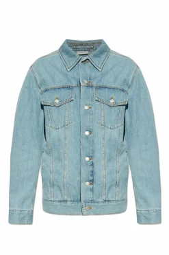 Dries Van Noten NIEBIESKI Jeansowa kurtka