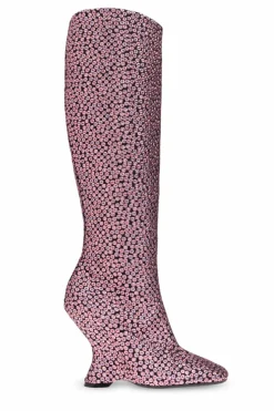 Dries Van Noten RÓŻOWY Kozaki na obcasie