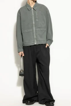 Dries Van Noten SZARY Kurtka z kieszeniami