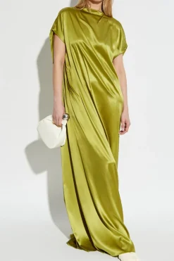 Dries Van Noten ZIELONY Jedwabna sukienka