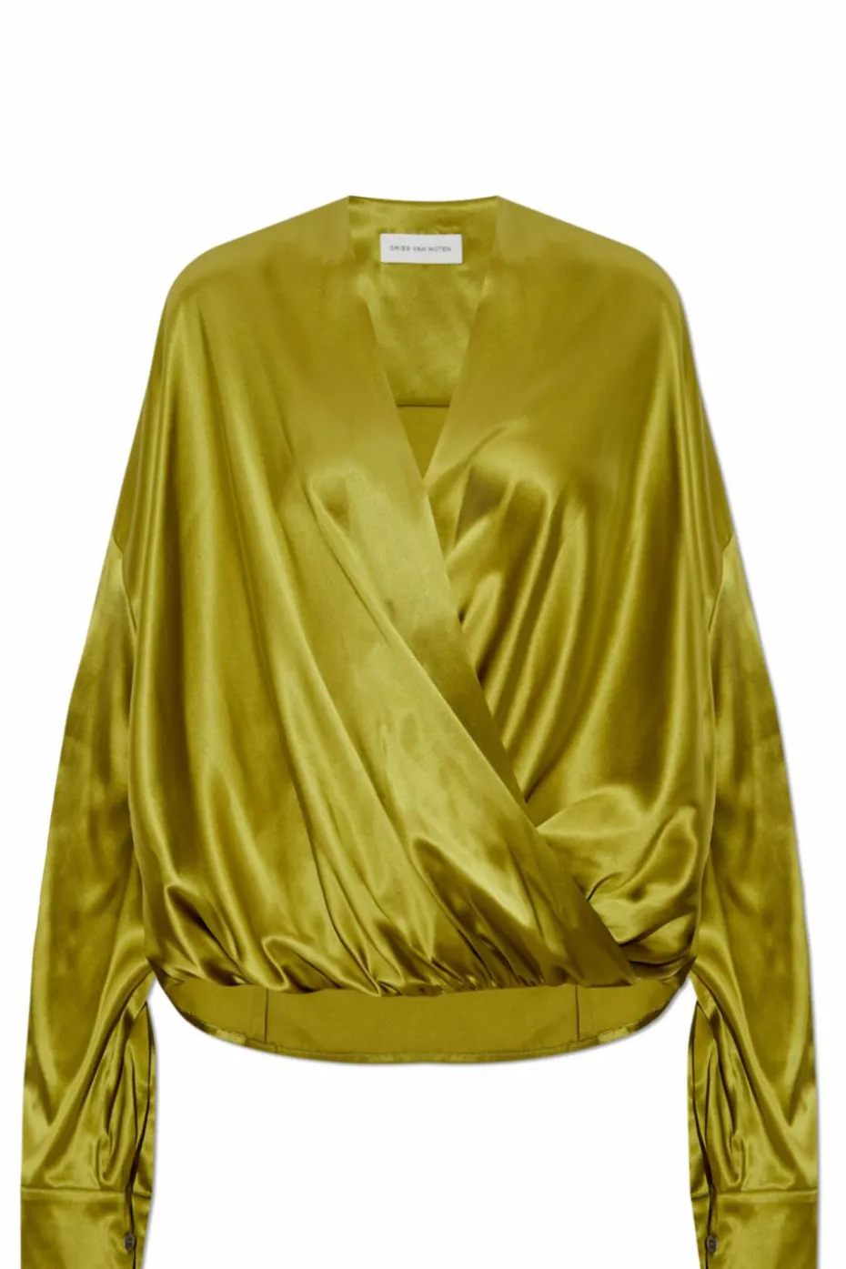 Dries Van Noten ZIELONY Jedwabny top