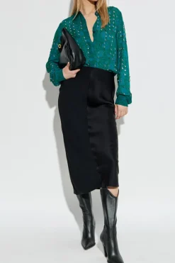 Dries Van Noten ZIELONY Koszula z aplikacjami