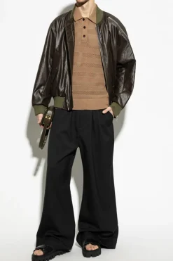 Dries Van Noten ZIELONY Kurtka typu `bomber`