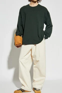 Dries Van Noten ZIELONY T-shirt z długim rękawem