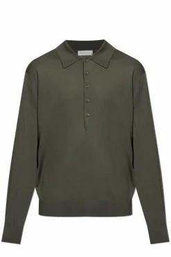 Dries Van Noten ZIELONY Wełniane polo