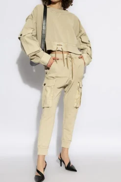 Dsquared2 beżowy Bluza z wiązaniem