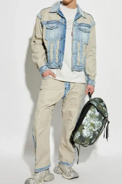 Dsquared2 beżowy Jeansy z łączonych materiałów
