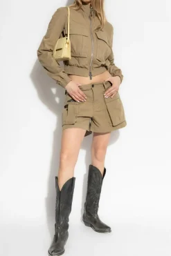 Dsquared2 beżowy Krótka kurtka ze stójką