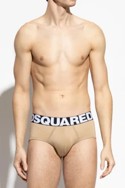 Dsquared2 beżowy Slipy z logo