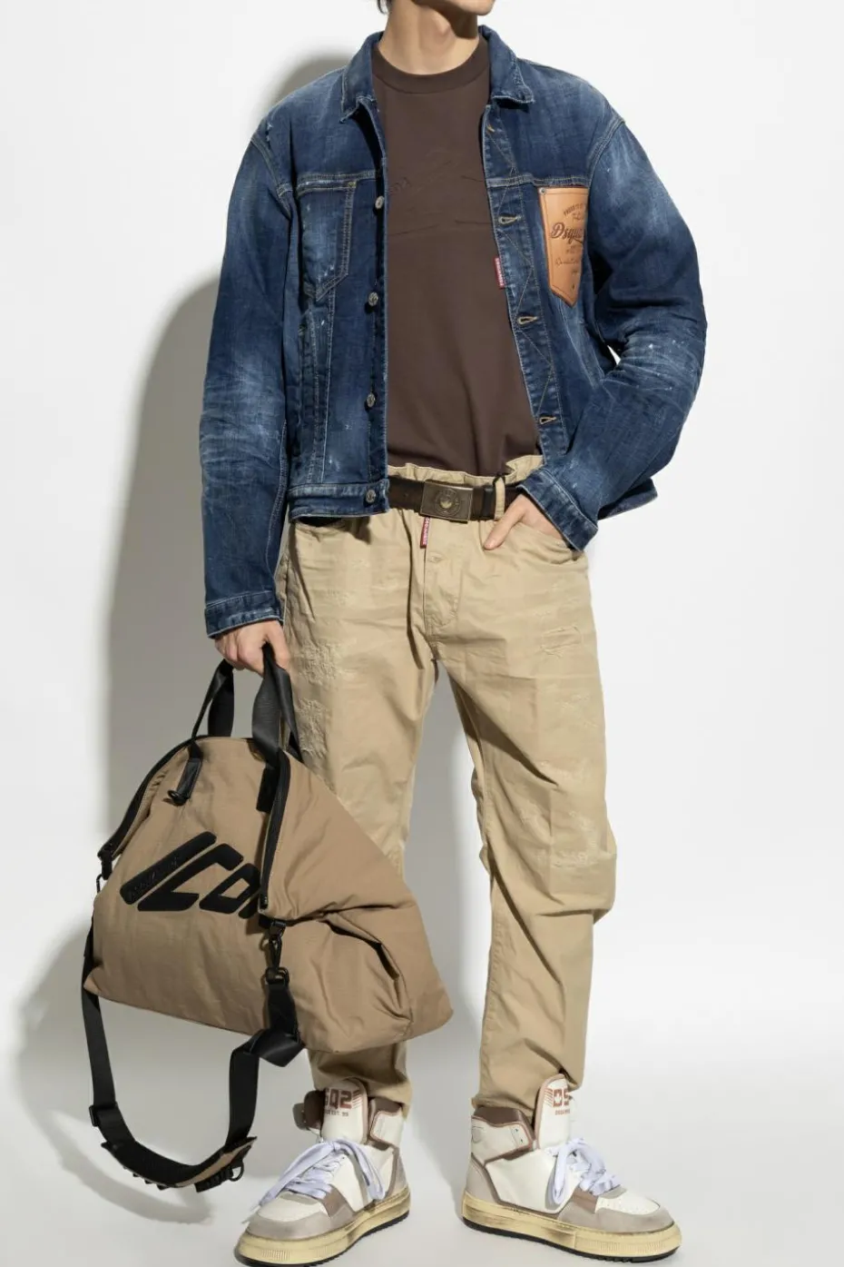 Dsquared2 beżowy Spodnie `Big Brother`