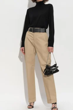 Dsquared2 beżowy Spodnie w kant