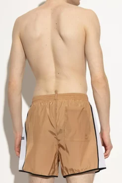 Dsquared2 beżowy Szorty kąpielowe z logo