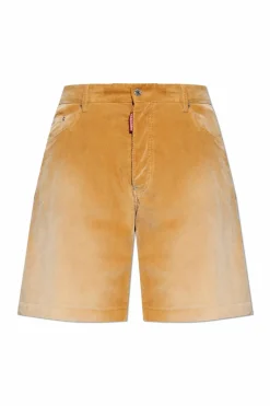 Dsquared2 beżowy Sztruksowe szorty