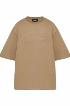 Dsquared2 beżowy T-shirt z logo