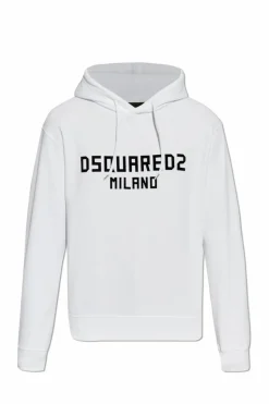 Dsquared2 BIAŁY Bluza z kapturem