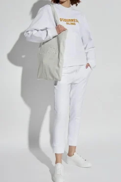 Dsquared2 BIAŁY Bluza z logo