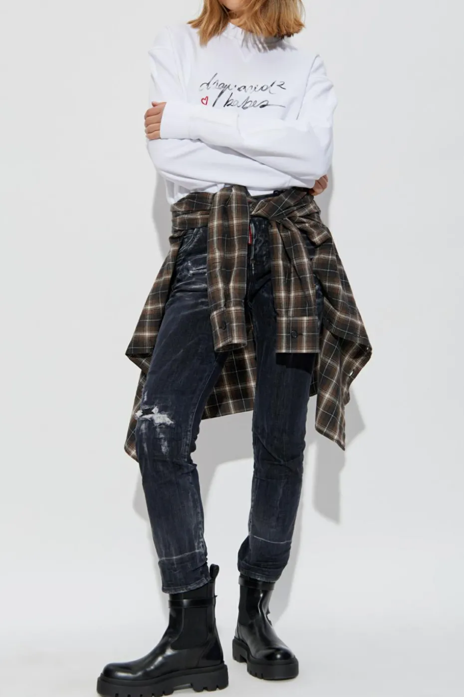 Dsquared2 BIAŁY Bluza z nadrukiem