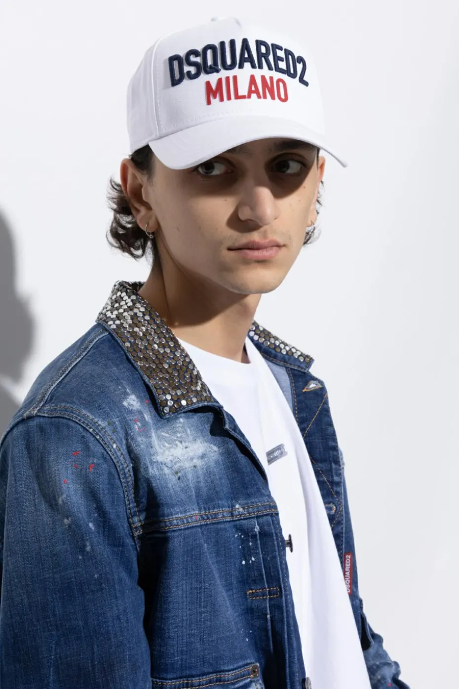 Dsquared2 BIAŁY Czapka z daszkiem