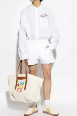 Dsquared2 BIAŁY Koszula kapsuła `Summer Lovers`