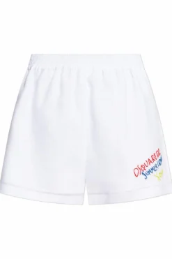 Dsquared2 BIAŁY Lniane szorty kapsuła `Summer Lovers`
