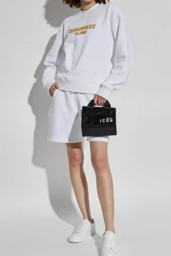 Dsquared2 BIAŁY Szorty z logo