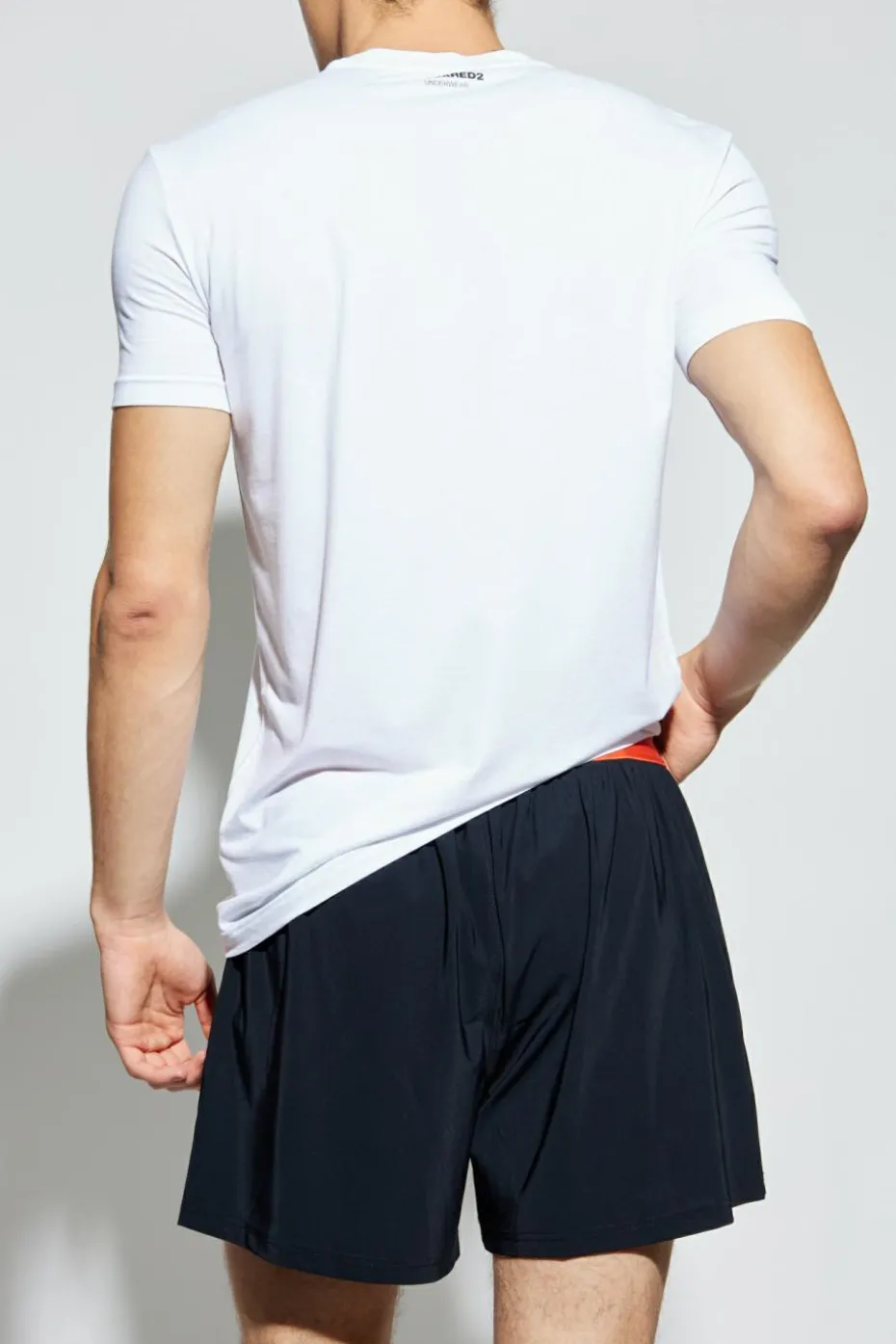 Dsquared2 BIAŁY T-shirt z bieliźniany z okrągłym dekoltem