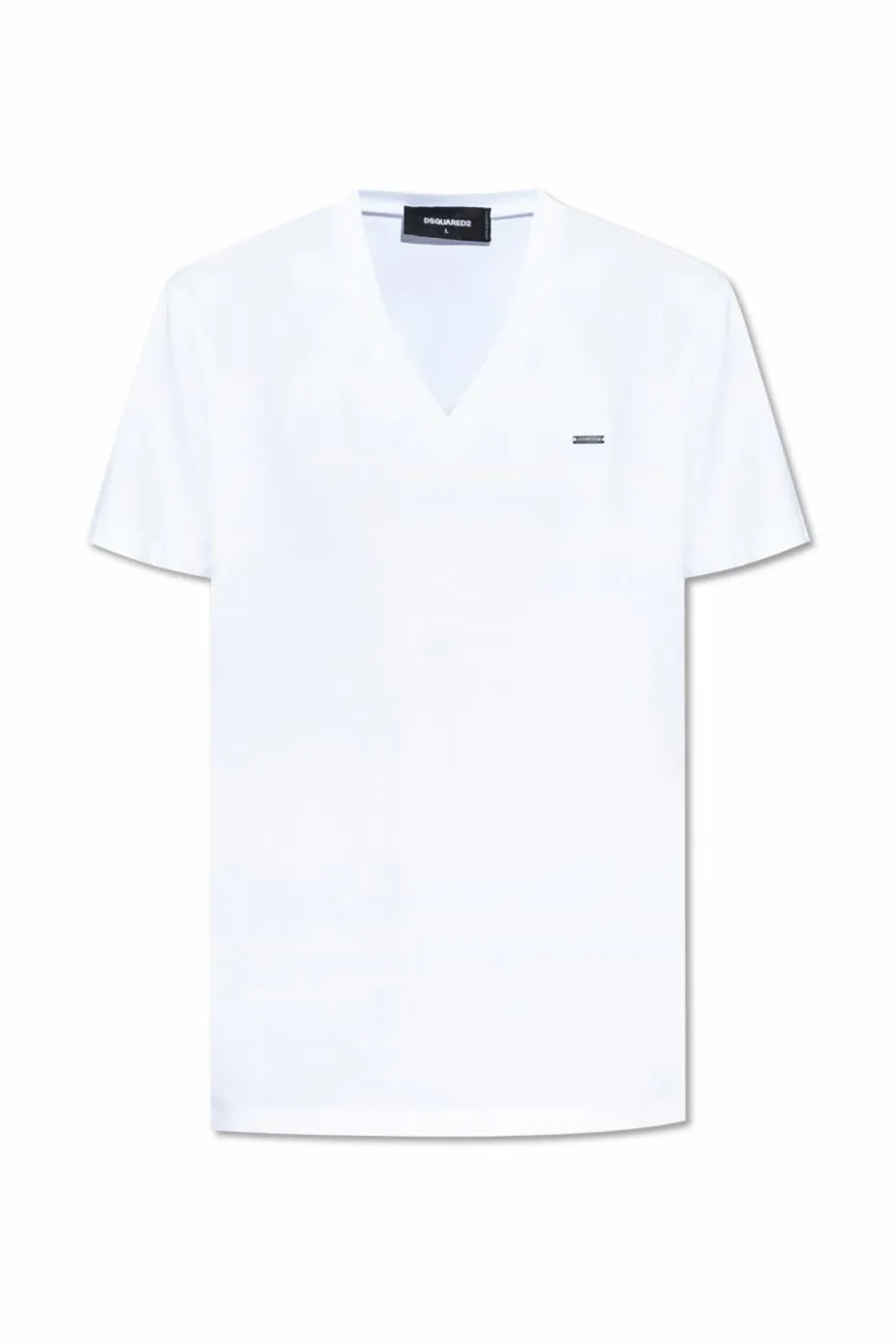 Dsquared2 BIAŁY T-shirt z dekoltem w serek