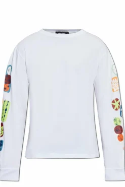 Dsquared2 BIAŁY T-shirt z długimi rękawami kapsuła `Summer Lovers`