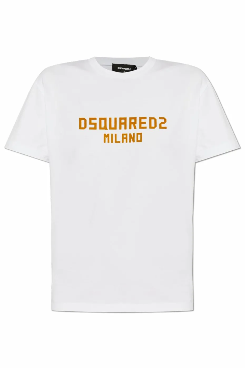 Dsquared2 BIAŁY T-shirt z logo o aksamitnym wykończeniu