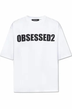 Dsquared2 BIAŁY T-shirt z logo