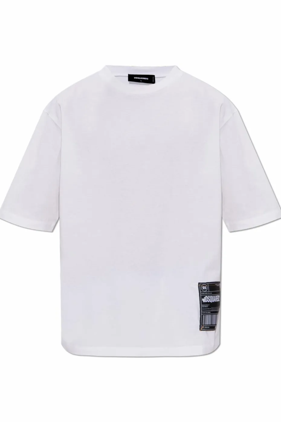 Dsquared2 BIAŁY T-shirt z naszywką z logo
