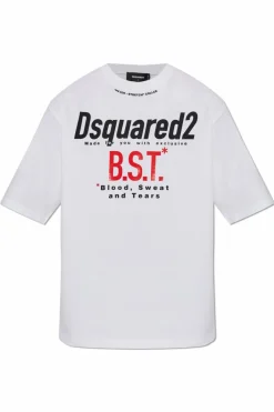 Dsquared2 BIAŁY T-shirt z nadrukiem
