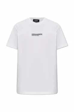 Dsquared2 BIAŁY T-shirt z nadrukowanym logo