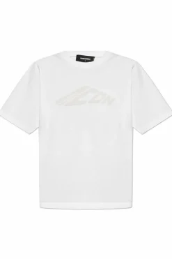 Dsquared2 BIAŁY T-shirt z nadrukowanym logo